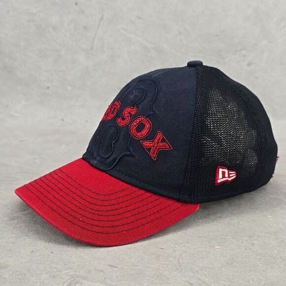 New Era Boston Red Sox‎ Hat Adjustable Snapback Trucker Cap Blue Red Child Size - Picture 1 of 12